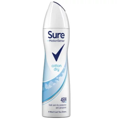 Shop the original Sure Women Motion Sense Cotton Dry anti perspirant deodorant Spray 250ml in Lagos Nigeria