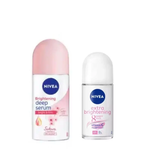 Shop the original Nivea Brightening Deep 50ml (Sakura) and Nivea extra brightening Serum Deodorant 25ml (Package may vary) in Lagos Nigeria